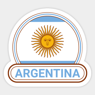 Argentina Country Badge - Argentina Flag Sticker